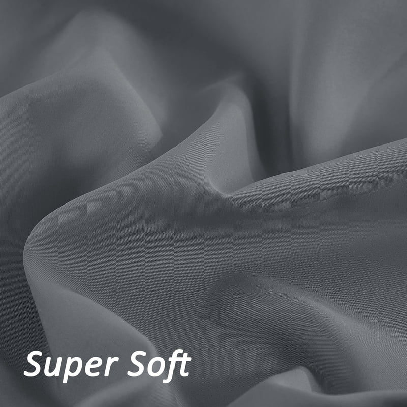 Mainstays Microfiber Fitted Sheets Set - Full, Soothing Gray & Washed Dark Blue