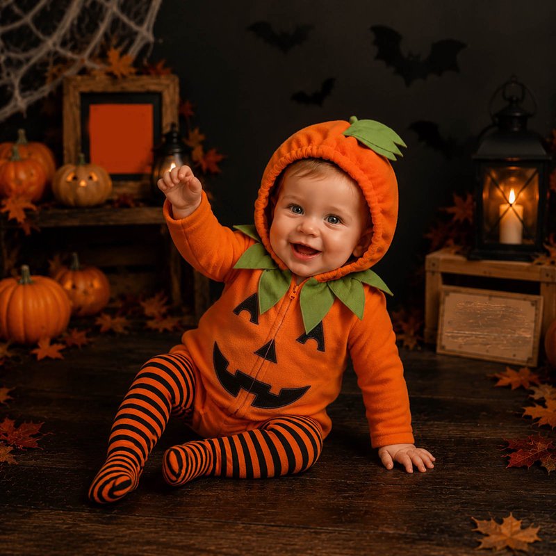 Baby Jack-O-Lantern Costume Set with Bodysuit and Leggings - 3-6 Months Orange Variation