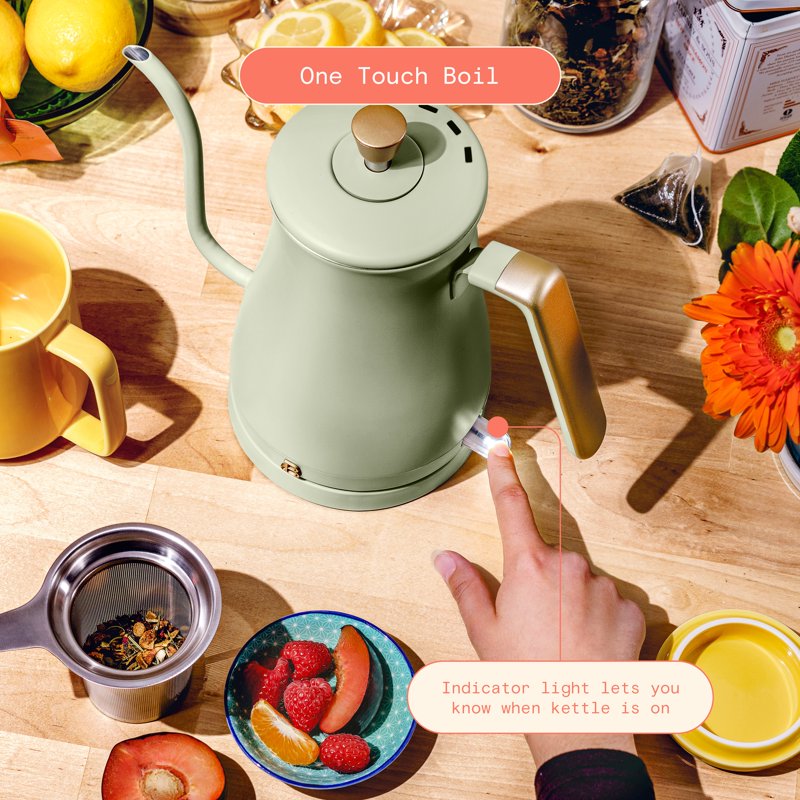 Electric Gooseneck Kettle 1L - 1200W Sage Green