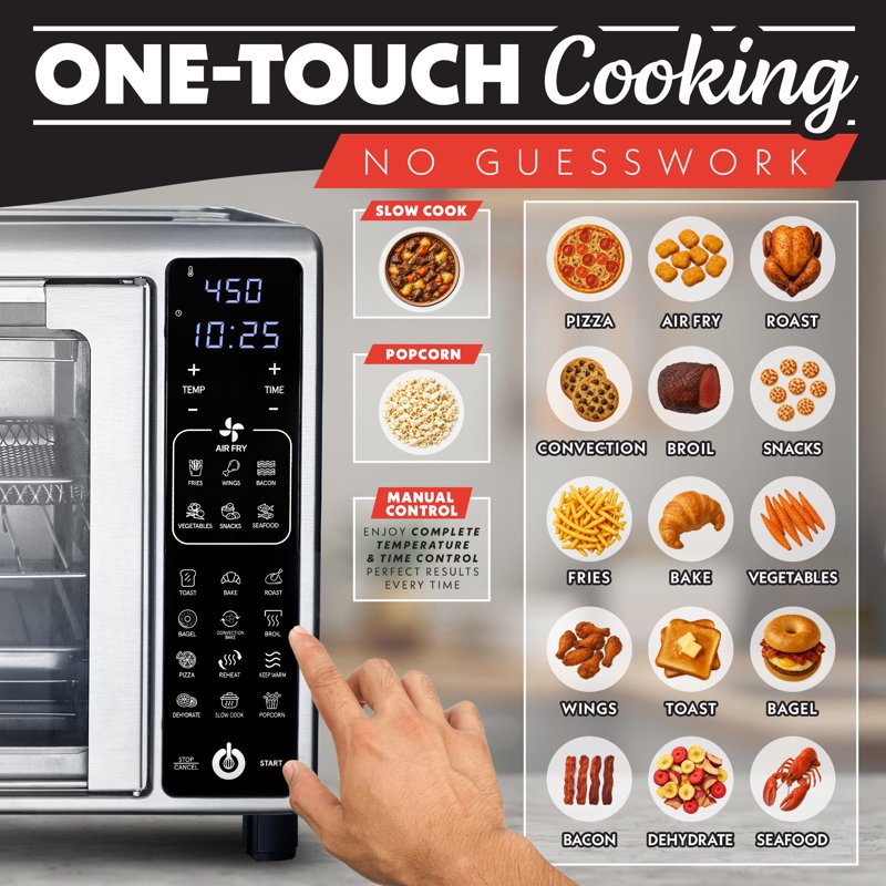 24L French Door Digital Air Fryer Toaster Oven - 1700W Stainless Steel