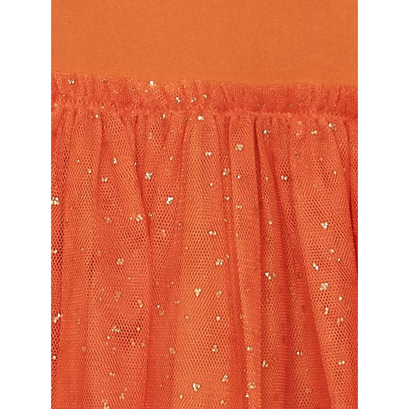 Toddler Girl Halloween Tutu Dress with Ruffle Long Sleeves - Size 18M Orange Yam