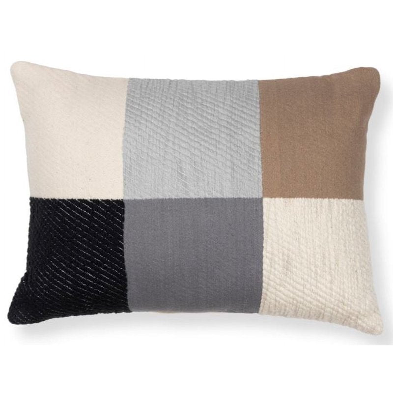 2 Pack Lumbar Decorative Throw Pillows - Neutral Colorblock 14x19 Inches - Mainstays