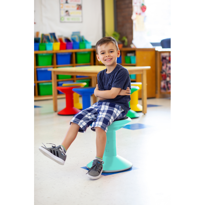 Adjustable Wiggle Stool with Soft Cushion - Teal 12-18 Inch