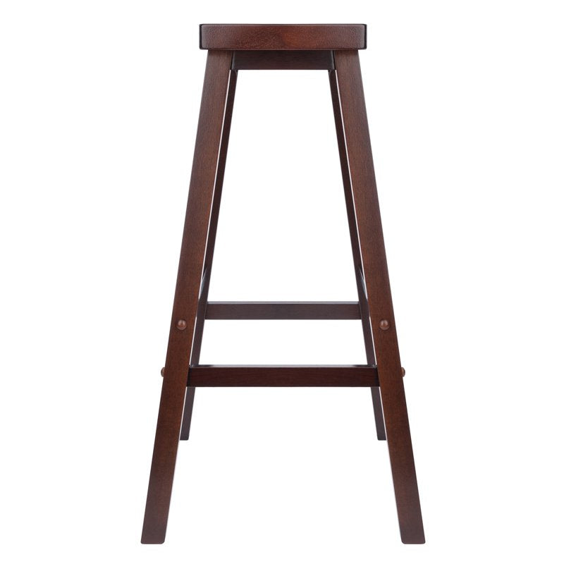 Saddle Seat Bar Stool - 29" Walnut Finish