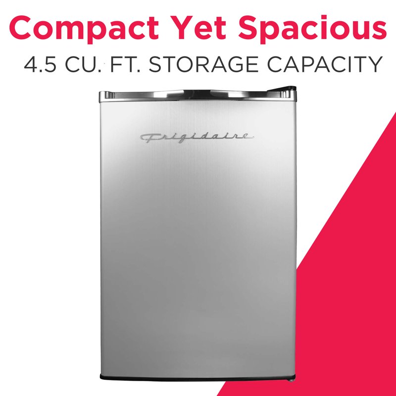 4.5 Cu. Ft. Compact Refrigerator with Freezer - Platinum Retro Mini Fridge