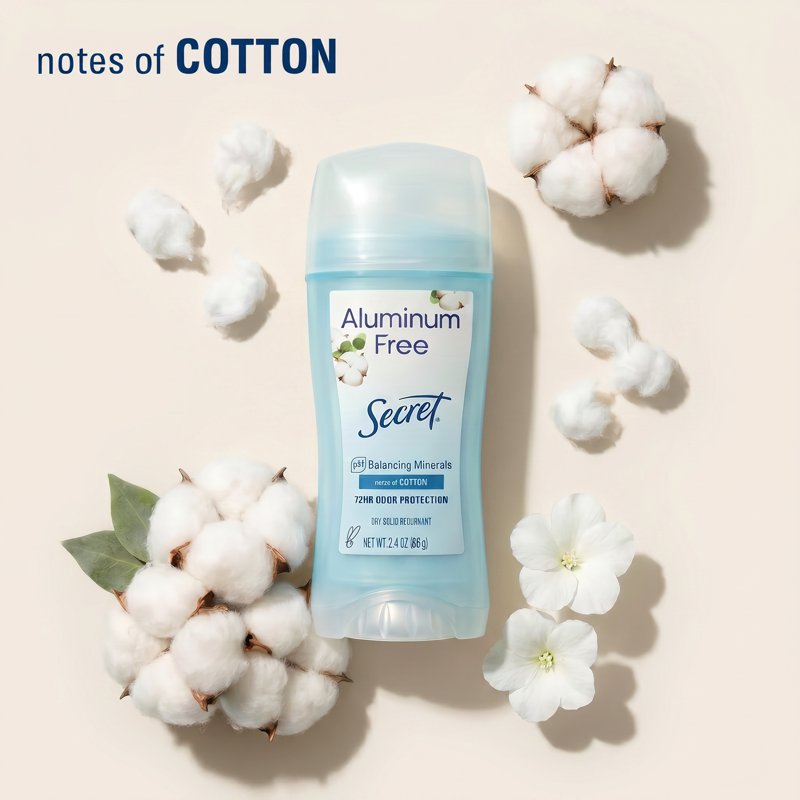 Aluminum-Free Deodorant for Women, 72-Hour Magnesium Protection, Cotton