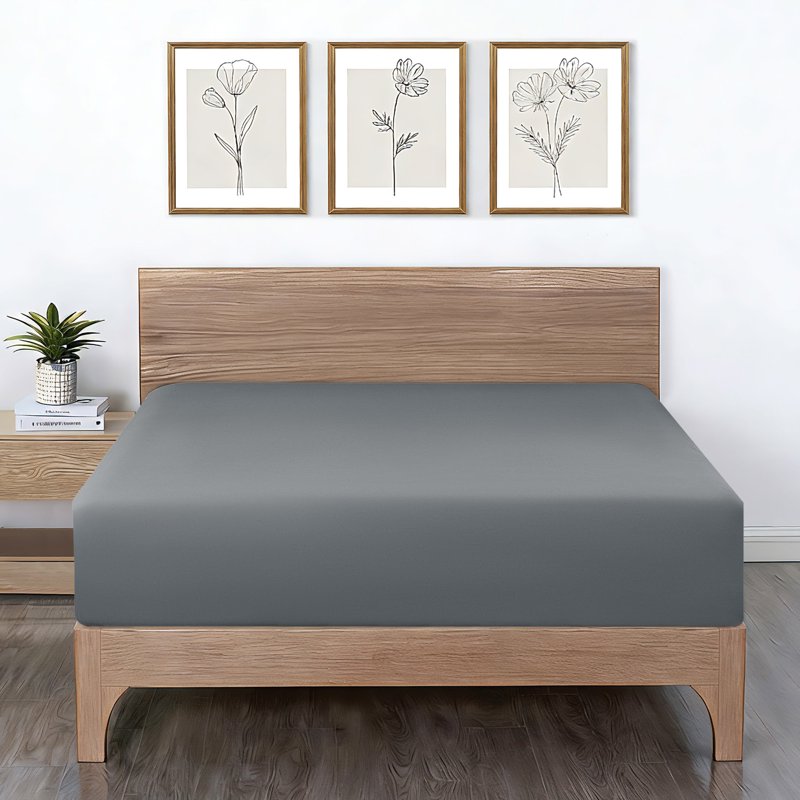 Mainstays Super Soft Microfiber Fitted Sheet - King, Soothing Gray & Washed Dark Blue - 2 Pack