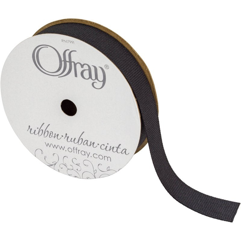 (4 Pack) Offray Grosgrain Ribbon 0.63 inch Black - Craft & Gift Wrap Trim