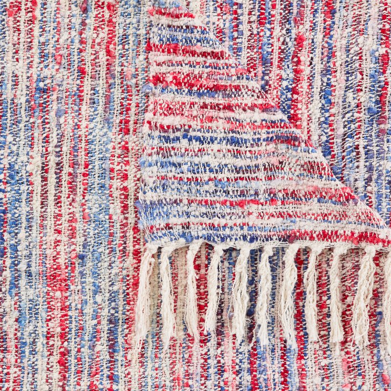 Oversized American Flag Knitted Throw Blanket - Abstract Stripe Variation