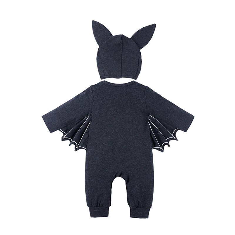 Baby Bat Romper & Jumpsuit Halloween Outfit - Dark Gray, 18-24 Months Variation Z20-20