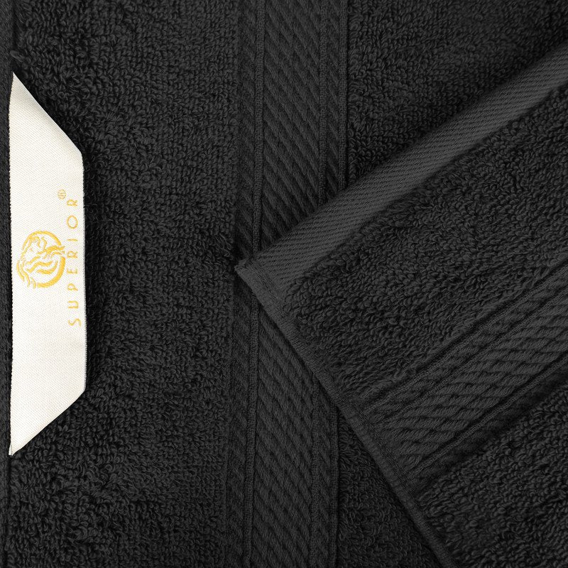 Egyptian Cotton Heavyweight 9-Piece Towel Set - Black, Soft & Absorbent