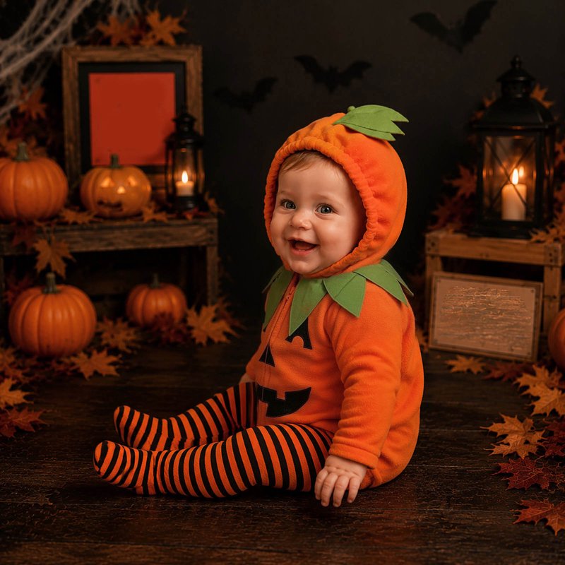 Infant Jack-O-Lantern Halloween Bodysuit and Leggings Set - 18-24 Months Orange