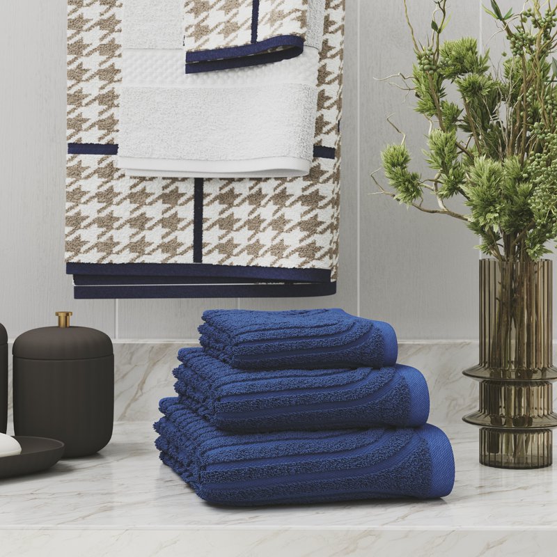 Textured Cotton Bath Set - 6 Pieces in Smokey Blue - Drew Barrymore