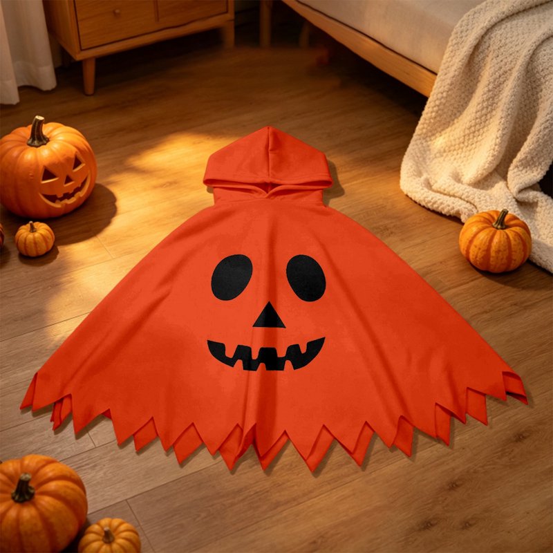 Kids Halloween Costume Ghostface Cloak for Ages 7-9 - Orange Fancy Dress