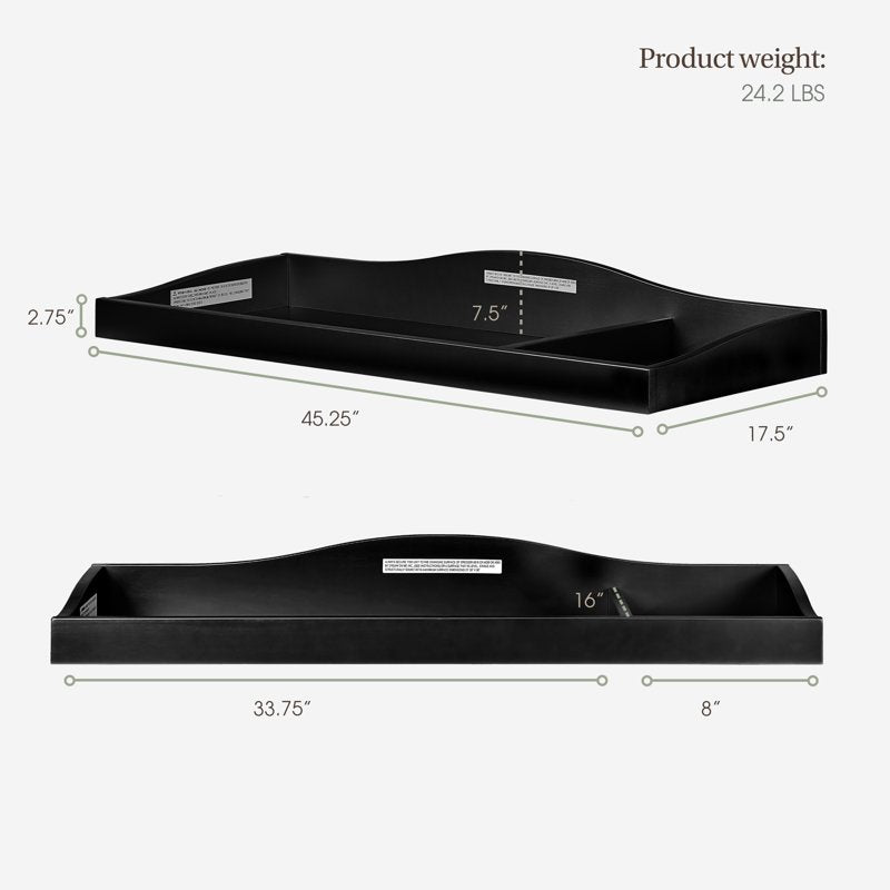 Changing Tray for Double Dressers - Black
