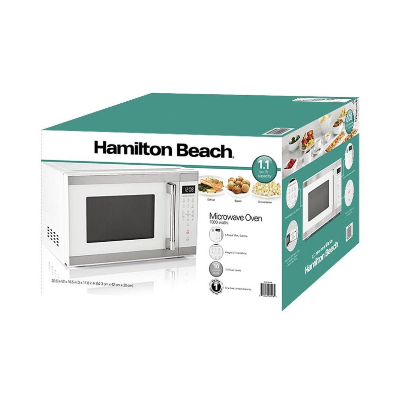 Countertop Microwave Oven 1.1 Cu. Ft. 1000 Watts - White
