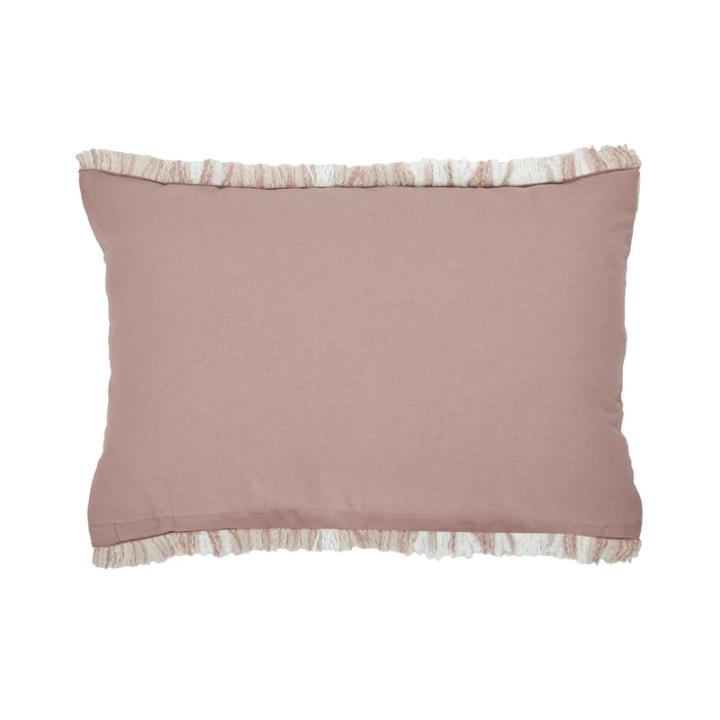Blush Plaid Cotton Rich Decorative Pillow 14x20 Inches - Set of 2