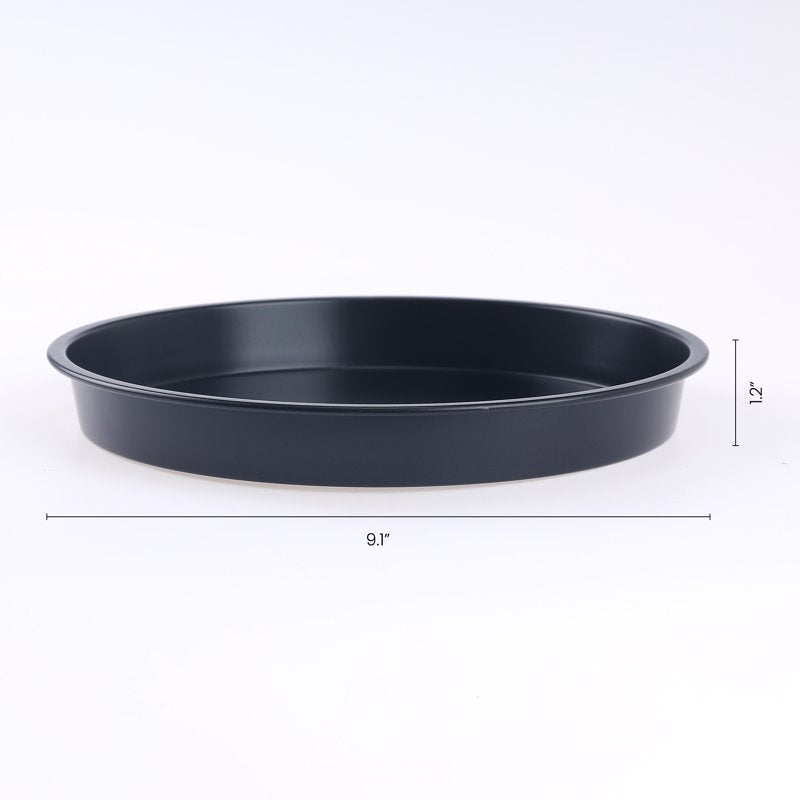 3-Piece Nonstick Round Cake Pan Set - 9.1" x 9.1" x 1.2", Black