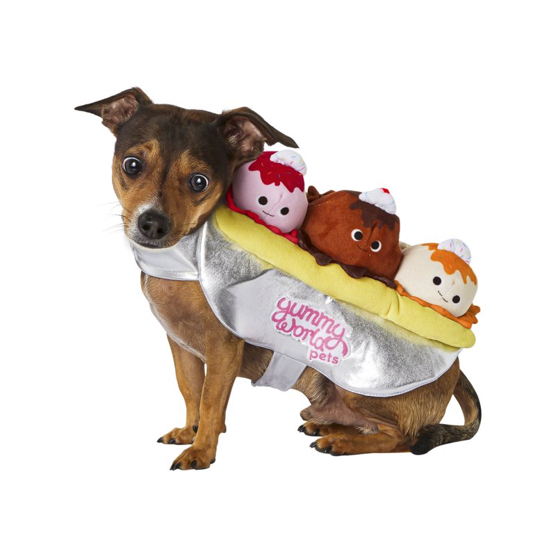 Pet Banana Split Costume - X-Large Unisex for 30-45 lbs Dogs - Yummy World