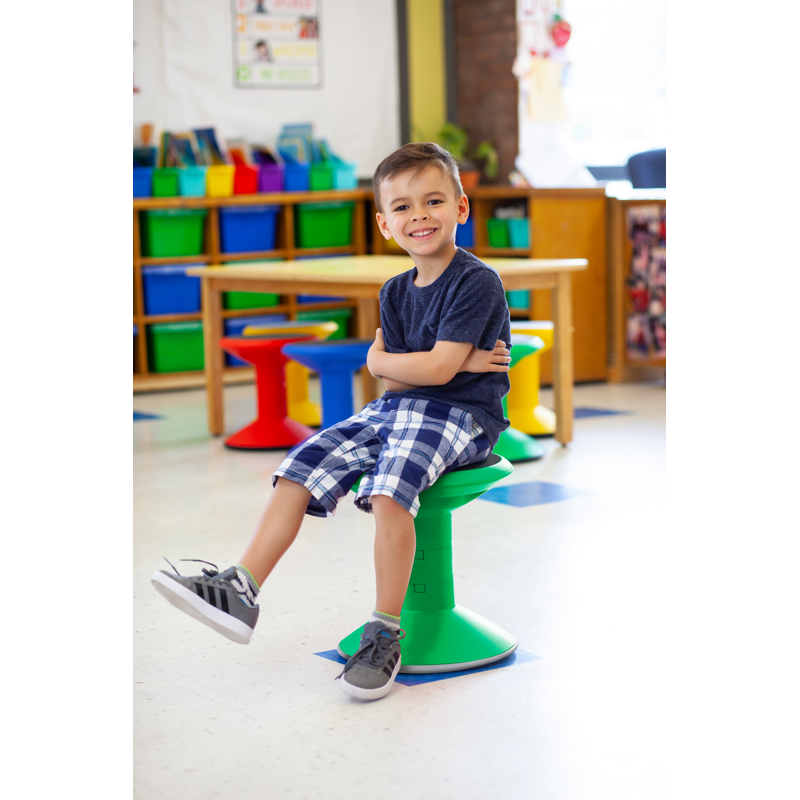 Adjustable Wiggle Stool - 12-18 Inch Backless Seat - Green