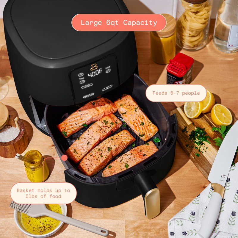 6 Qt Air Fryer with TurboCrisp Technology - Black