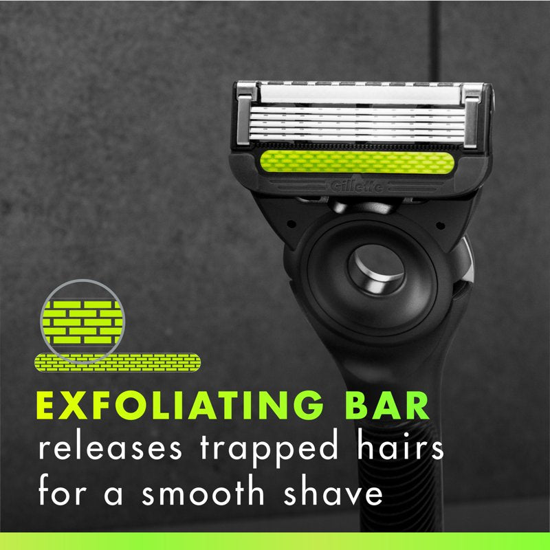 Exfoliating 5-Blade Razor Set with Travel Case, Handle, and 2 Refills