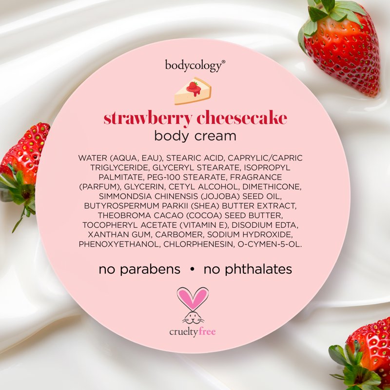 Strawberry Cheesecake Shea Butter Body Cream - Moisturizing Lotion, 8 oz