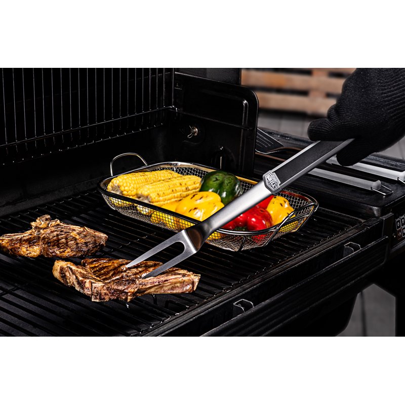 Stainless Steel Grilling Fork - 2 Pack, Black & Gray