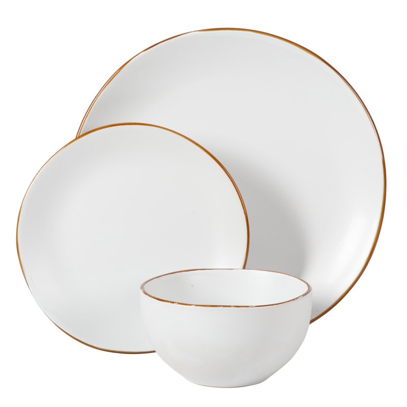 Matte White Ceramic Dinnerware Set - 12-Piece