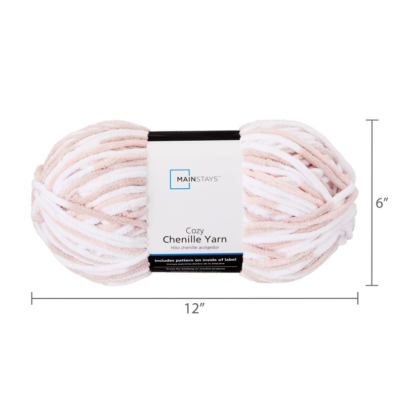 Mainstays Cozy Chenille Yarn 220 yd Pink Sands Multi Bulky Craft Yarn - Variation of Pink Sands Single