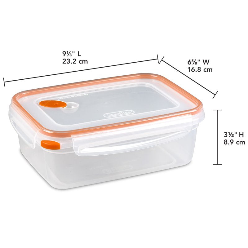 Airtight 8.3 Cup Rectangle Food Storage Container - 6 Count, Orange