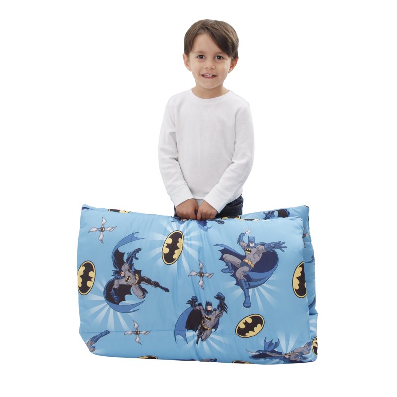 Toddler Nap Mat with Batman Design - Easy Fold Travel Bed for Boys