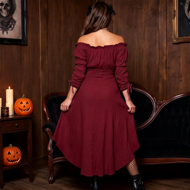 Gothic Vampire Costume Dress for Women Halloween Renaissance Cosplay