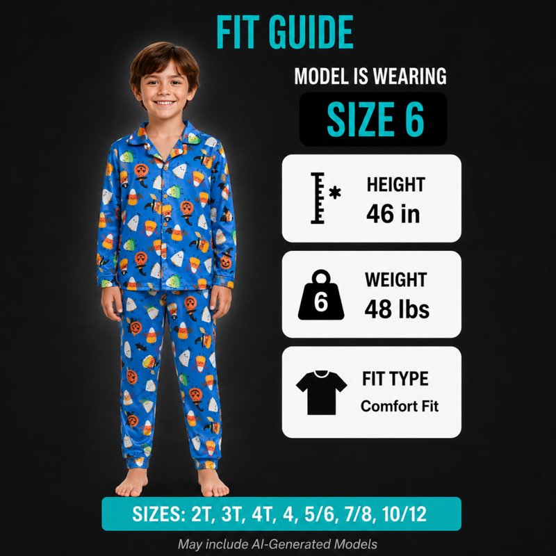 Halloween Boys Pajama Set 4T - Glow-in-the-Dark Mummies Bats Skeletons Pumpkin