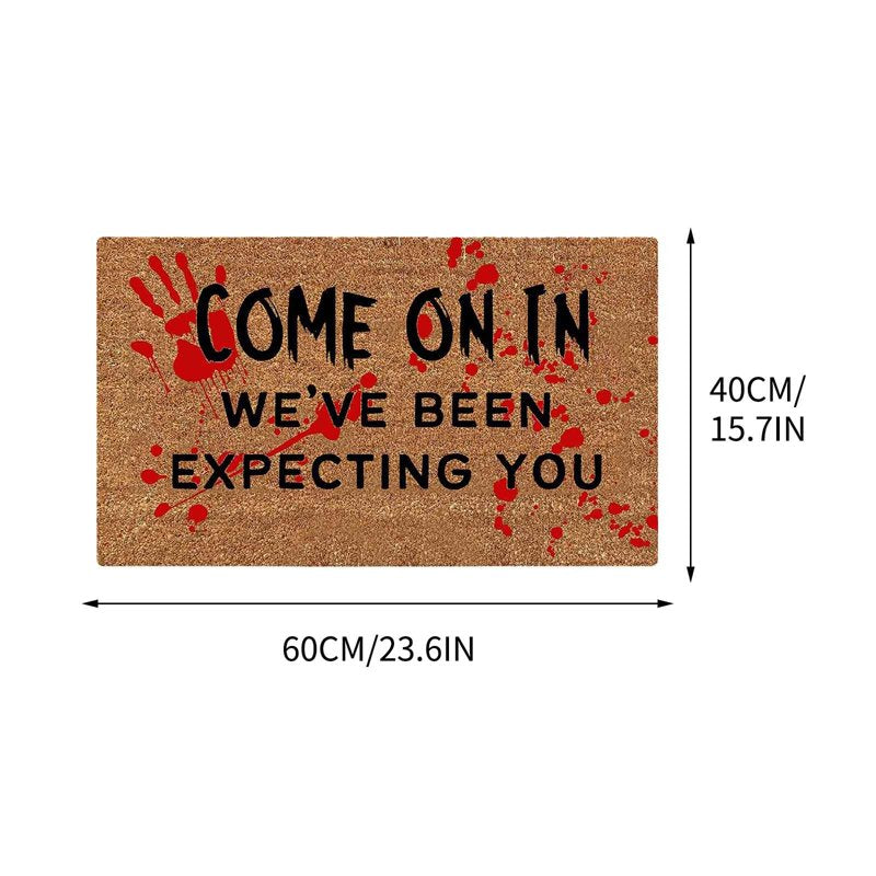 EWSFHUI Stay Spooky Halloween Doormat Skeleton Sign Indoor Outdoor Fall Rug E