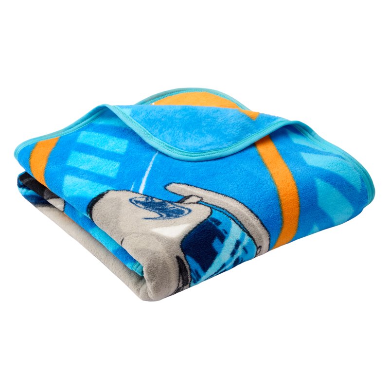 Kids Blue Print Fleece Throw Blanket - Hot Wheels Race Car Design, 46 x 60