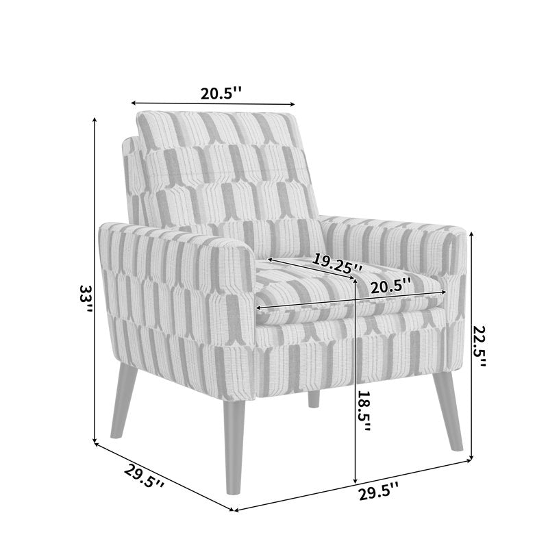 Mid-Century Modern Small Space Armchair - Multiple Colors