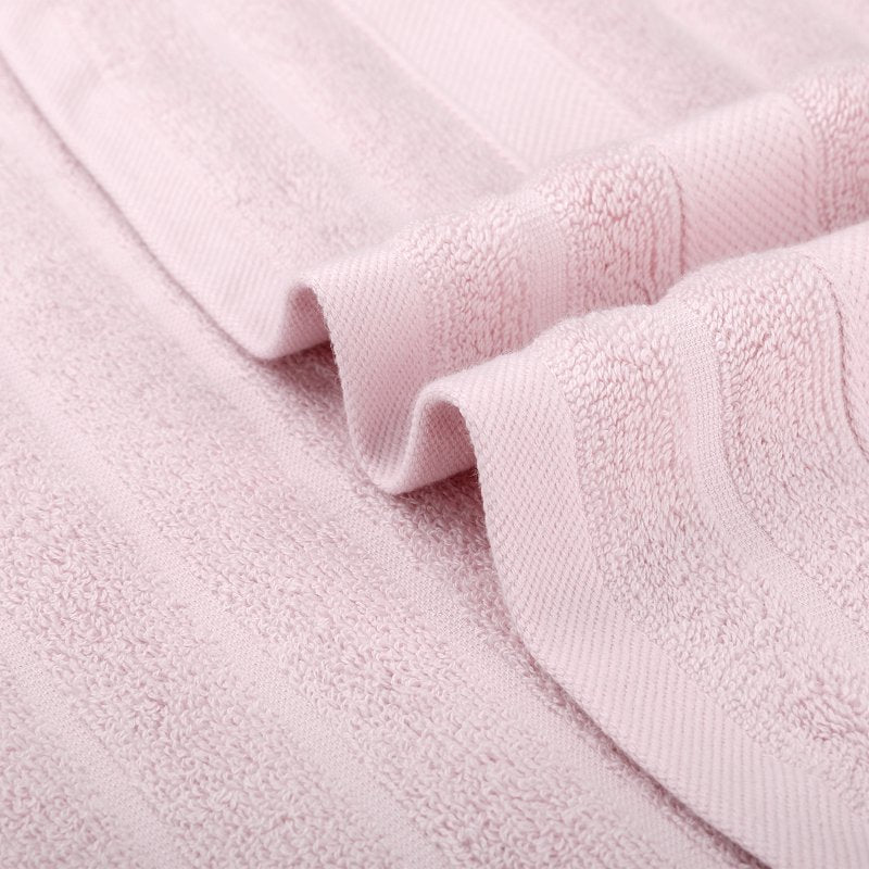 Pink White Cotton Hand Towels 14x30 Inch Striped Decorative Set