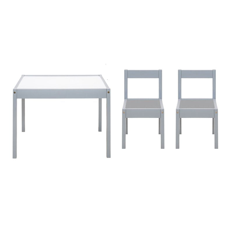 Kids 3-Piece Dry Erase Activity Table and Chair Set - Gray