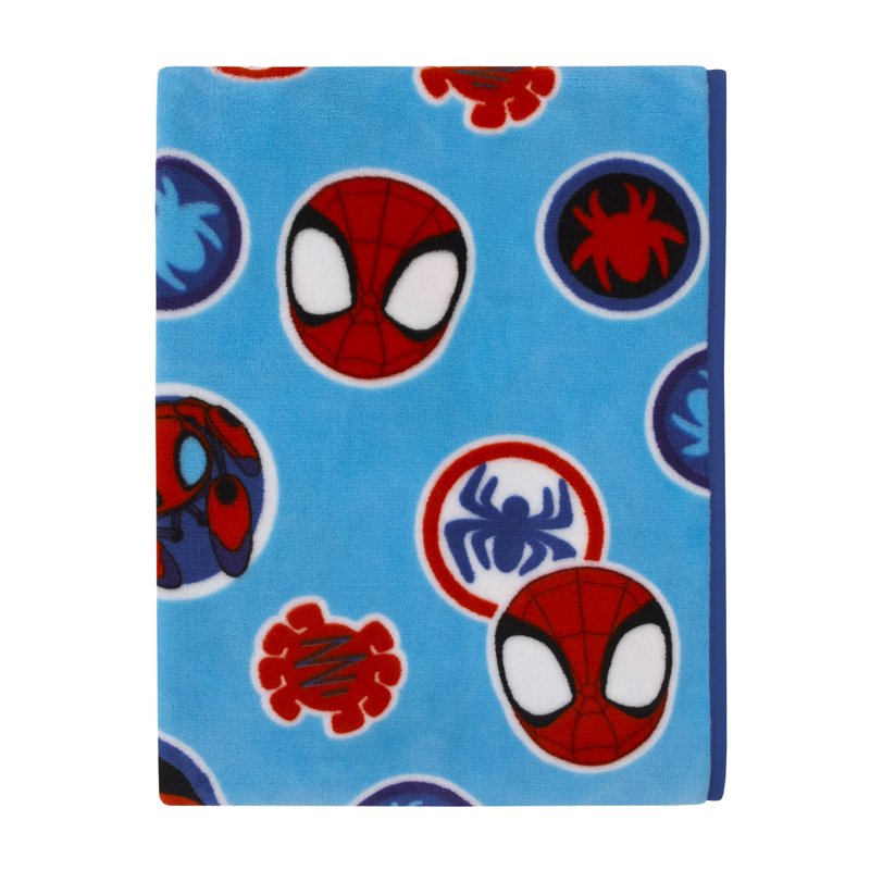 Spidey Let's Swing Plush Toddler Blanket - Blue & Red, 40x50 Inches, Variation of Spidey and His Amazing Friends