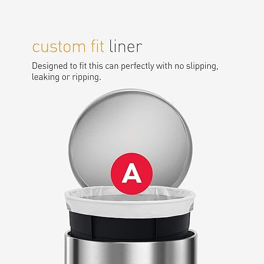 Compact Round Step Trash Can - 1.2 Gallon Polished Stainless Steel