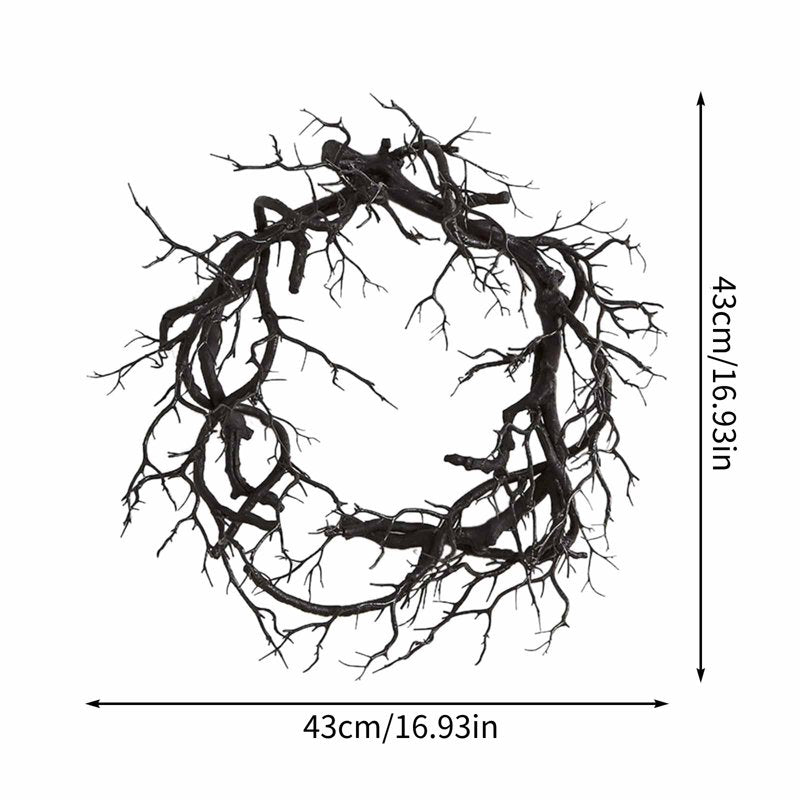 Halloween Wreath with LED Lights - Indoor & Outdoor Decor, Spooky Front Door Decor - Variation B