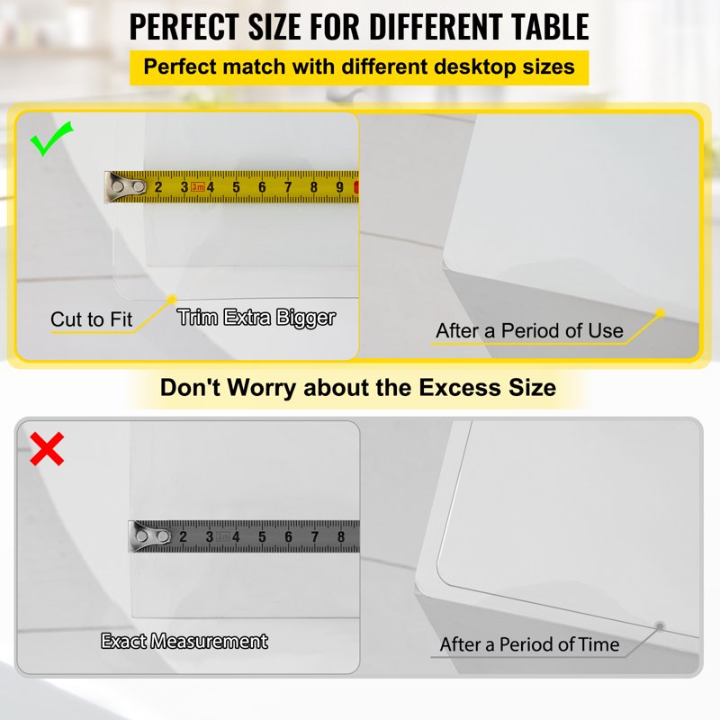 Clear Table Cover Protector 96" x 46" - 2mm Thick PVC Desk Pad