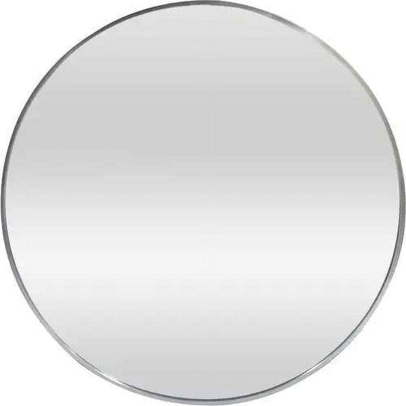 (4 Pack) 28-Inch Round Wall Mirrors - Nickel Aluminum Frame, Modern Bathroom & Living Room Decor
