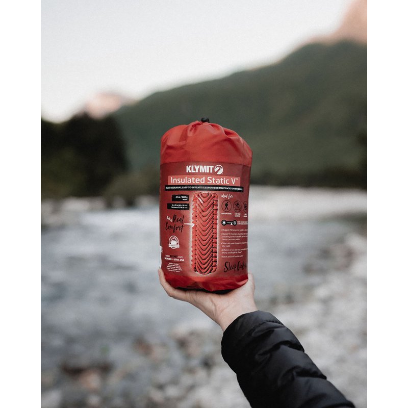 Insulated Camping Sleeping Pad - Durable Inflatable Mattress with R-Value 4.4, Brick Red