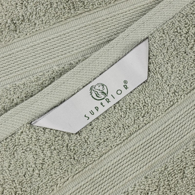 Sage Organic Cotton 6 Piece Towel Set - Soft Medium Weight Bath Towels