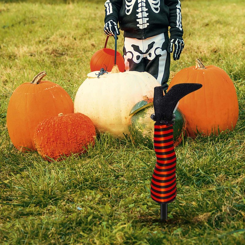 Halloween Witch Leg Yard Stakes - Orange Spooky Garden Decor - Variation R#Orange
