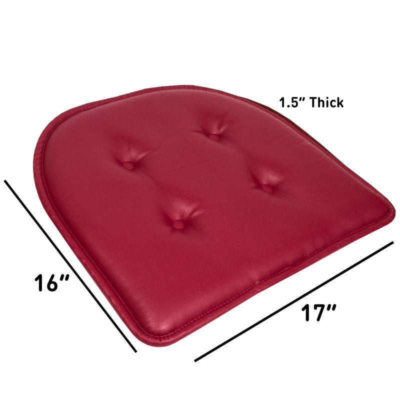 U-Shaped Memory Foam Chair Pad Cushion - 12 Pack, Burgundy