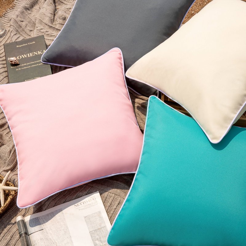 Outdoor Waterproof Throw Pillow 20x20 Inches - Turquoise 2 Pack - Patio & Garden Decor