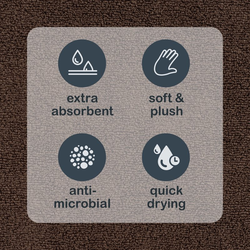 Mainstays Oversized Cotton Bath Sheet Set - Brown Basket, 2-Piece, Quick Dry